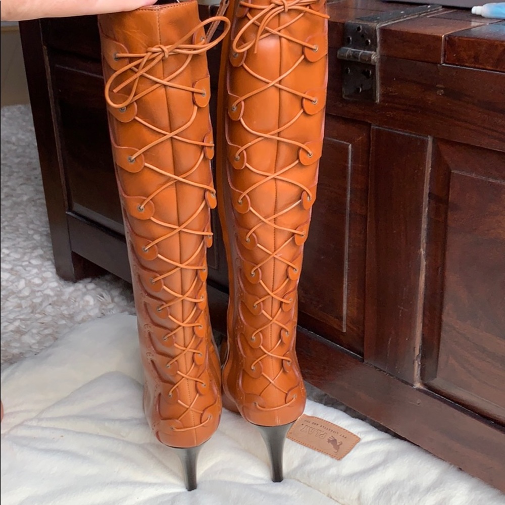 Giuseppe Zanotti Design Tall Cognac Leather Boots
